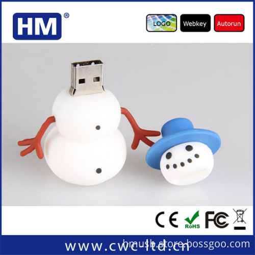 wholesale alibaba PVC Christmas gifts snowman usb flash drive(Snow man usb drives)